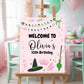 Magical Witch Welcome Sign | Green and Pink ★ Instant Download | Editable Text